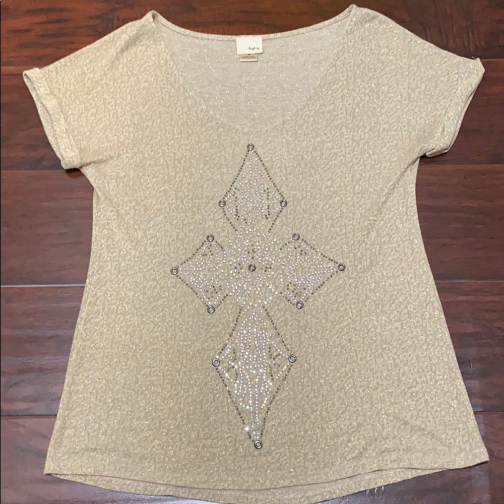 Gold Sparkly Buckle Daytrip Top